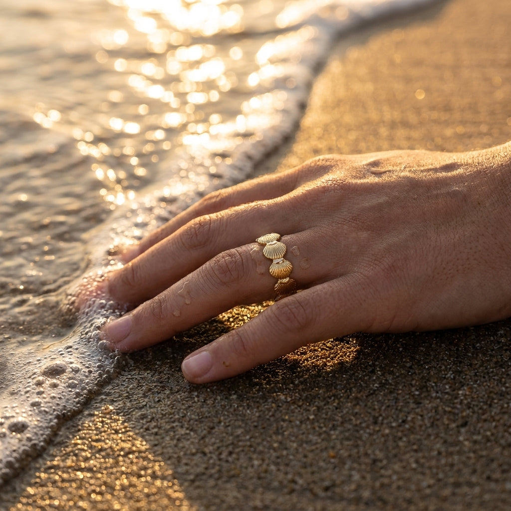 Starfish Shell Adjustable Ring