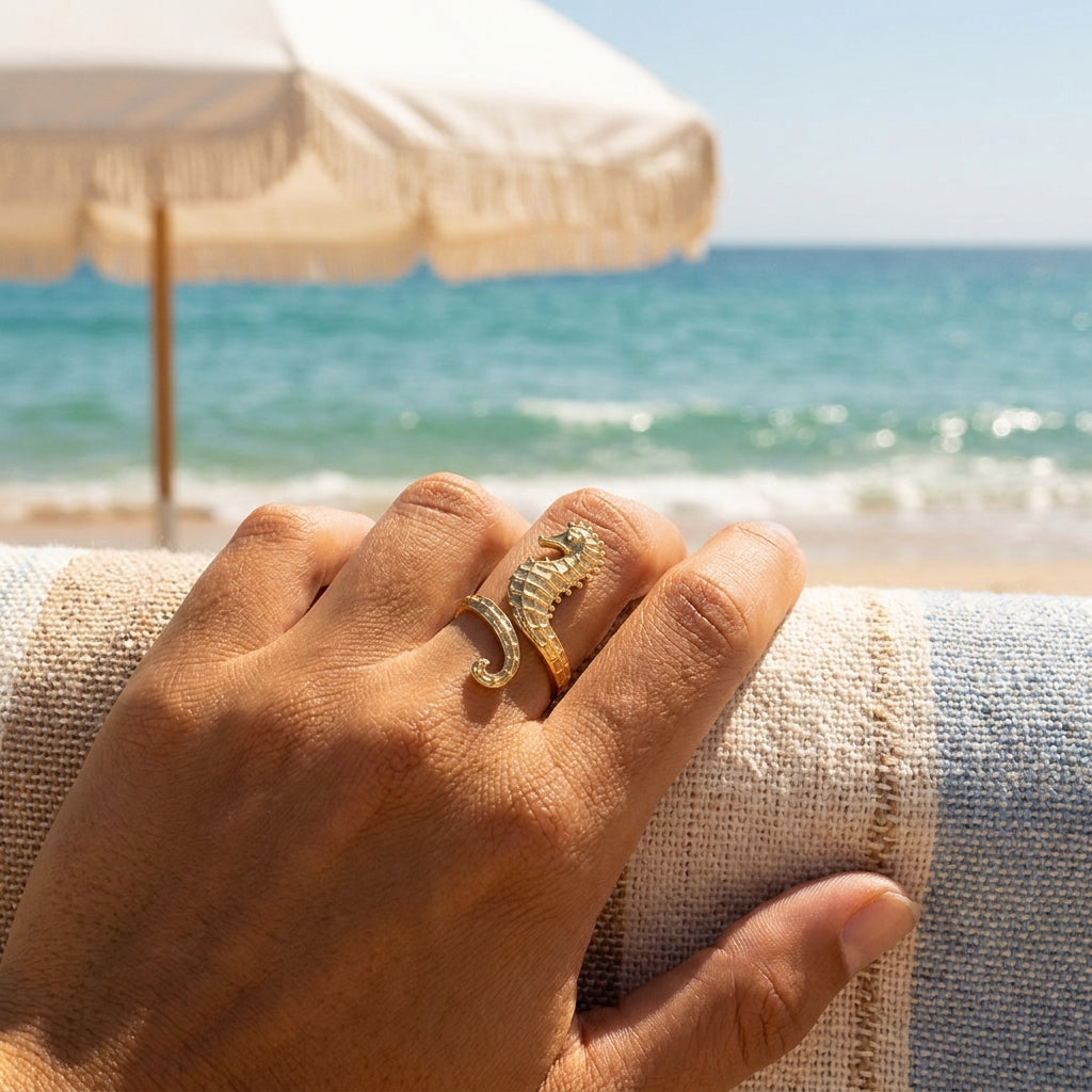 Starfish Shell Adjustable Ring