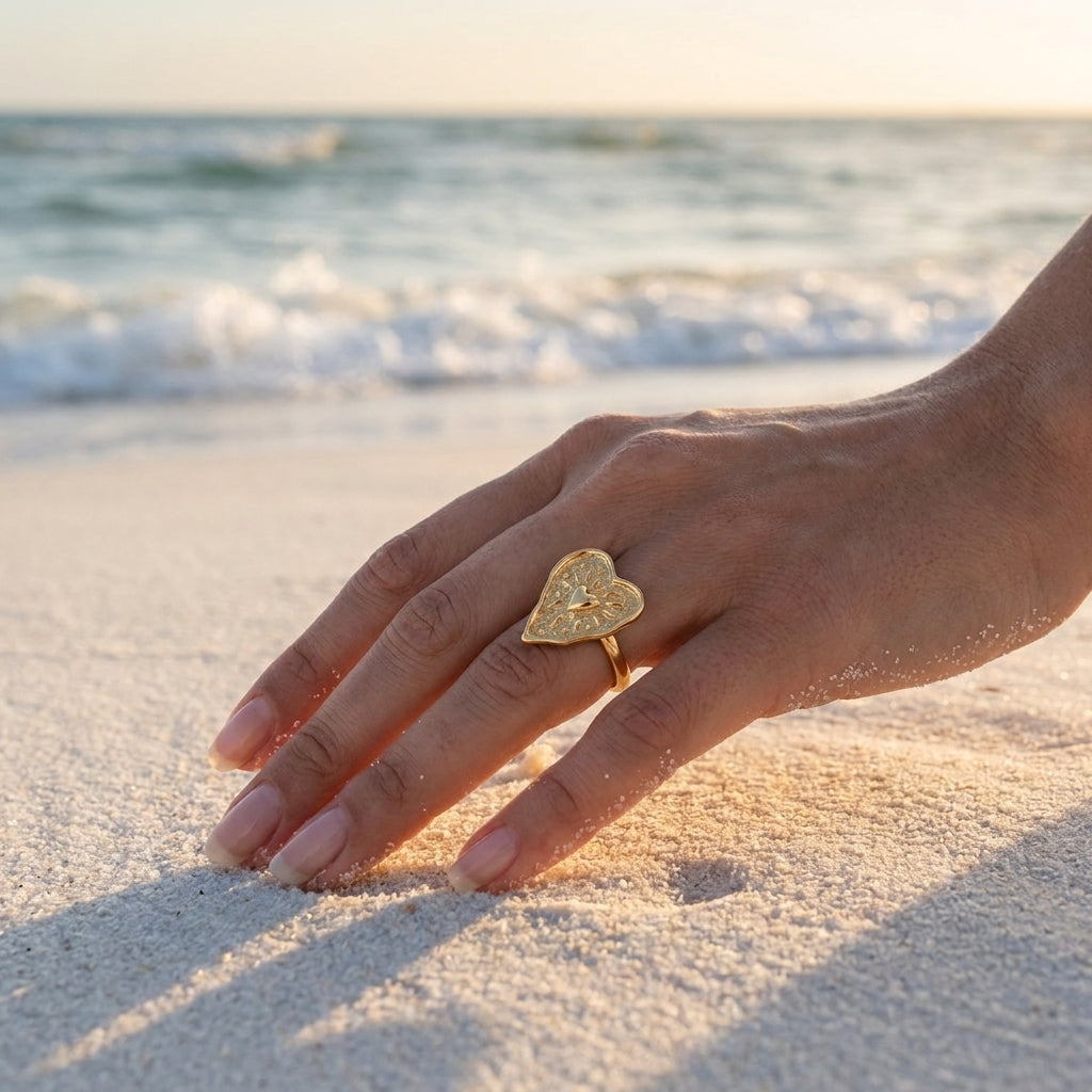 Oversized Gold Flower Statement Ring