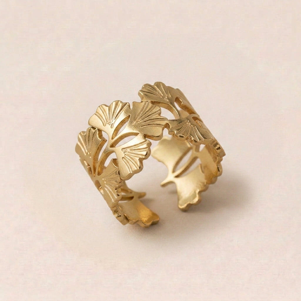 Vintage Gold Plated Geometric Open Ring