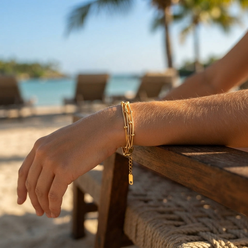 Multilayer Snake Bead Bracelet