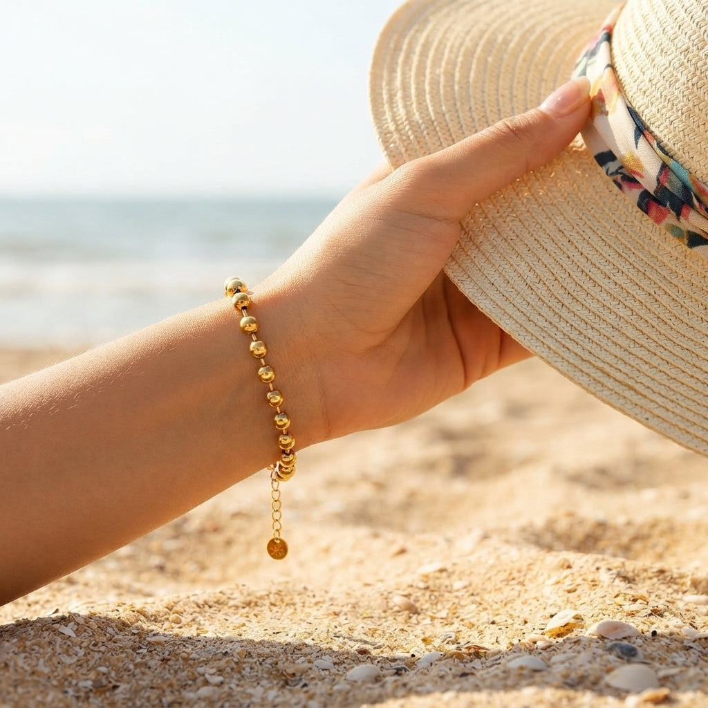 Gold Bead Chain Bracelet