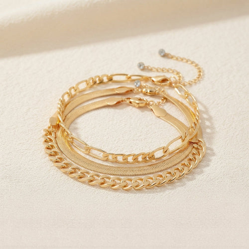 Cuban Snake Bead Bracelet Set