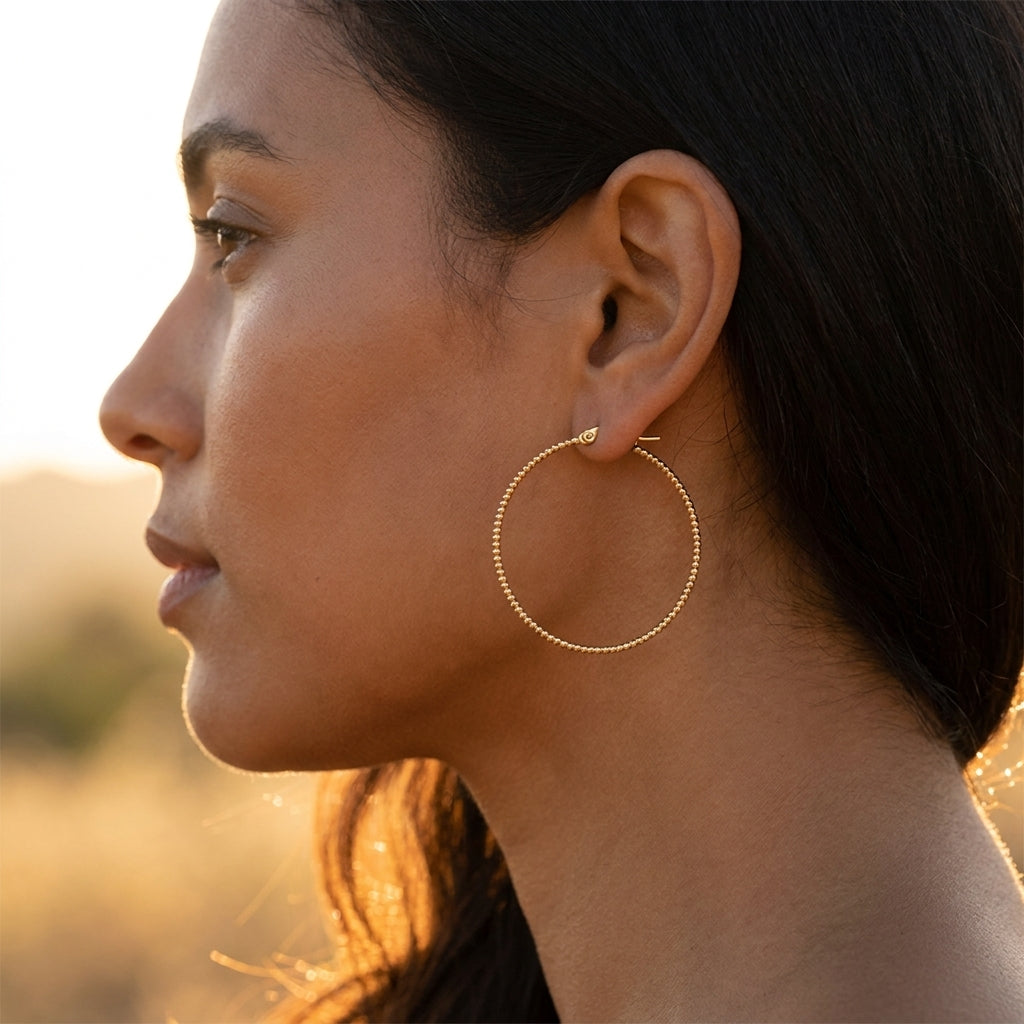Textured Copper Hoop Earrings
