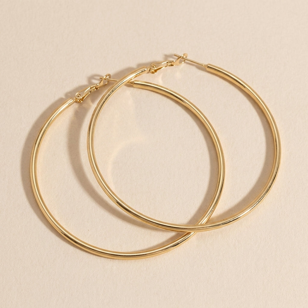 Stainless Steel Round Hoop Earrings