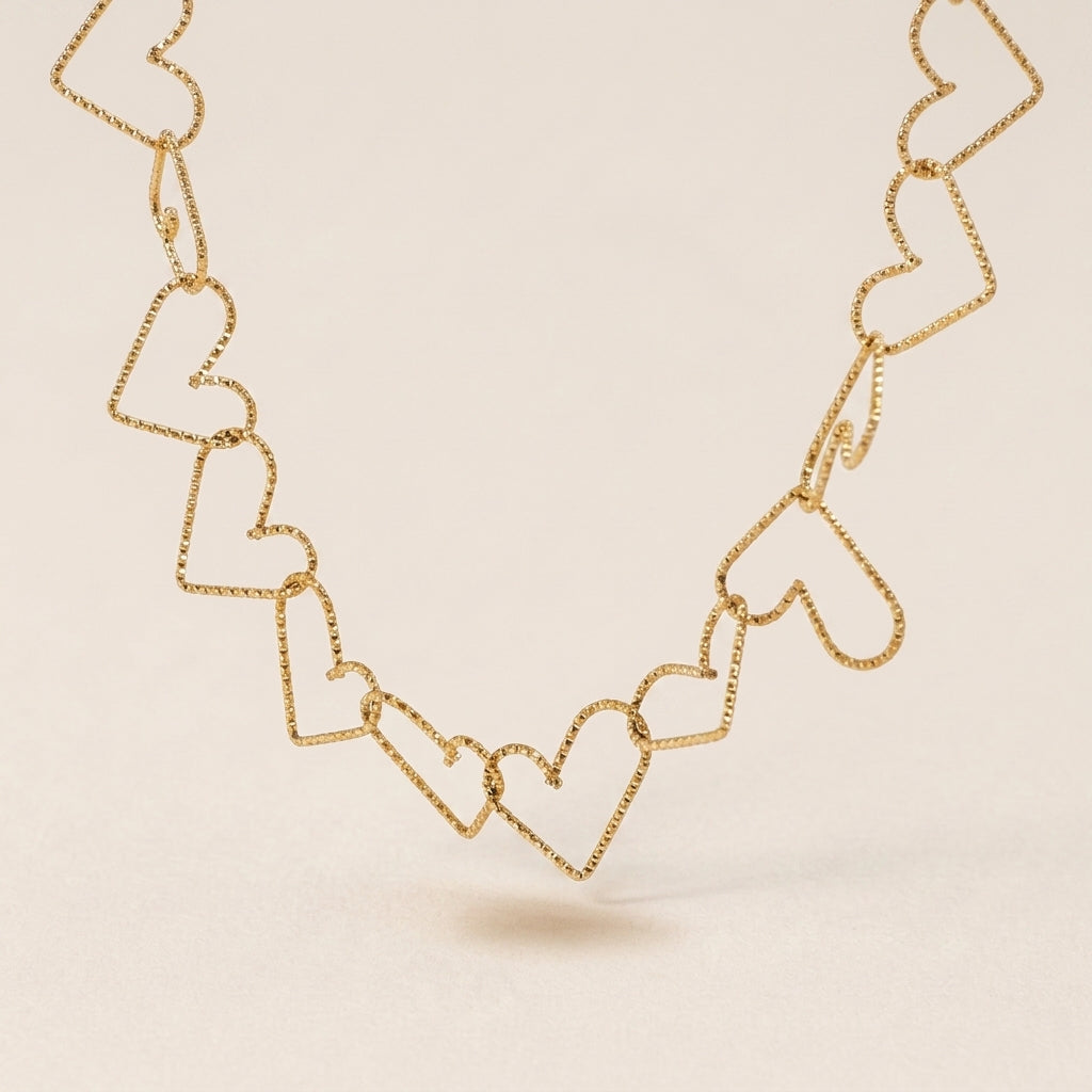 Gold Heart Link Necklace