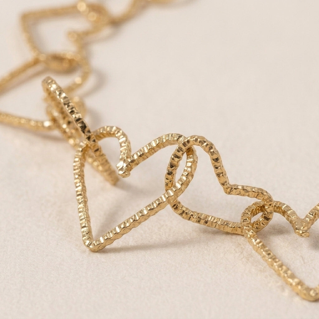 Gold Heart Link Necklace