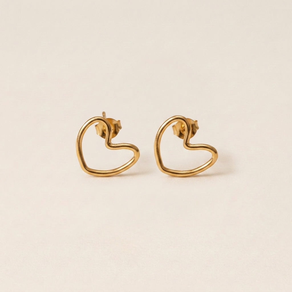 Minimalist Heart Stud Earrings