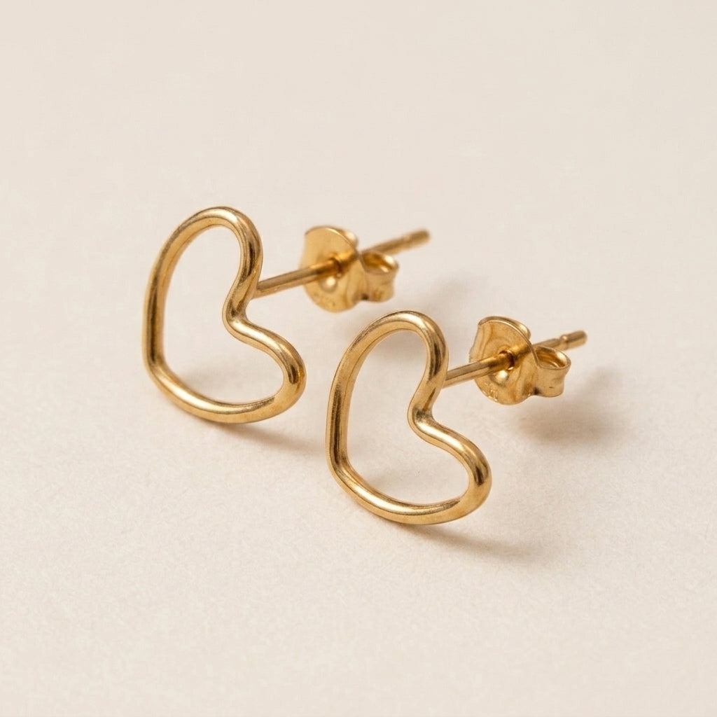 Minimalist Heart Stud Earrings