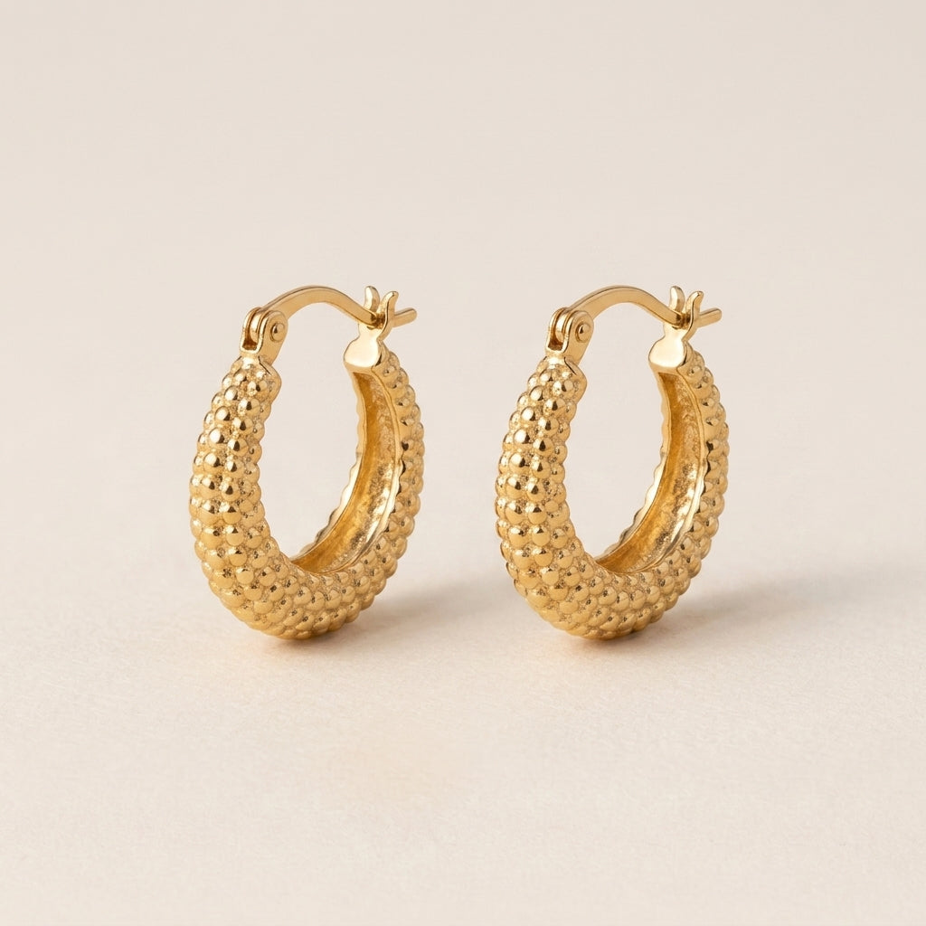 Intricate Dot Motif Hoops