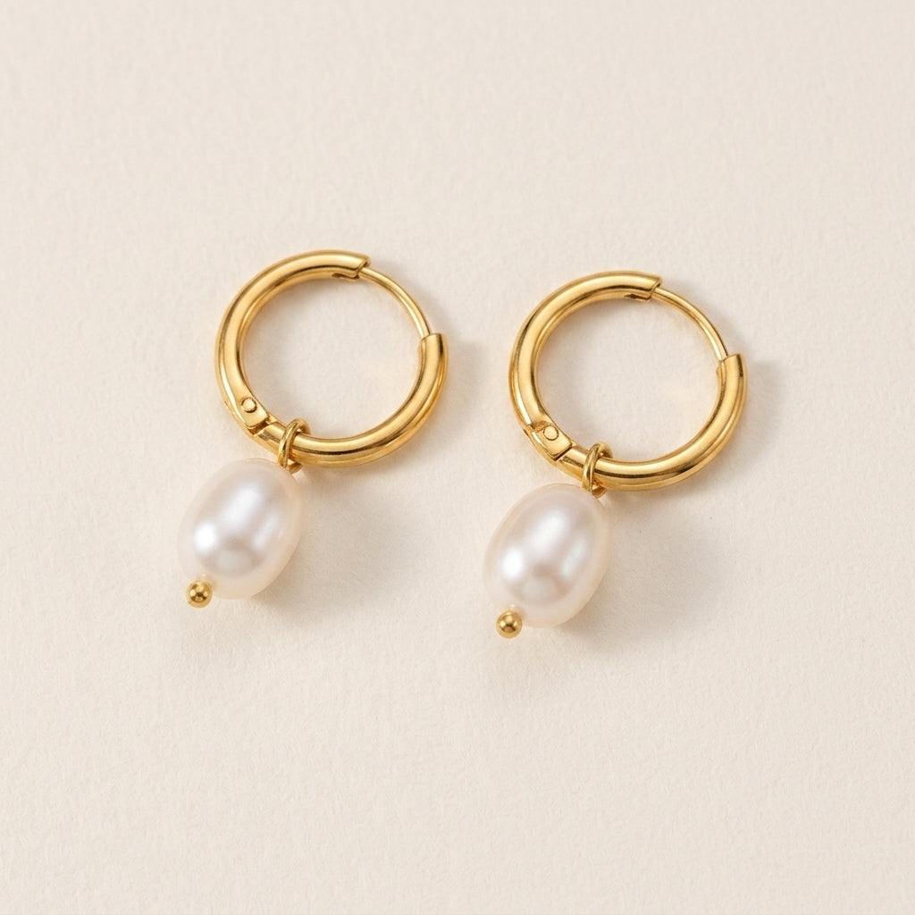 Minimalist Pearl Earrings