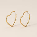 Open Heart Hoop Earrings