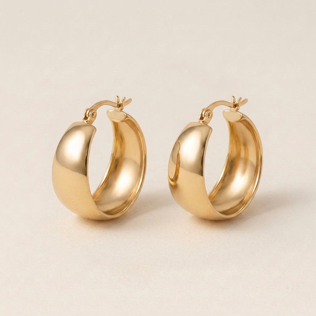 Elegant Thick Hoop Earrings