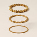 Trio Beaded Gold Bracelets