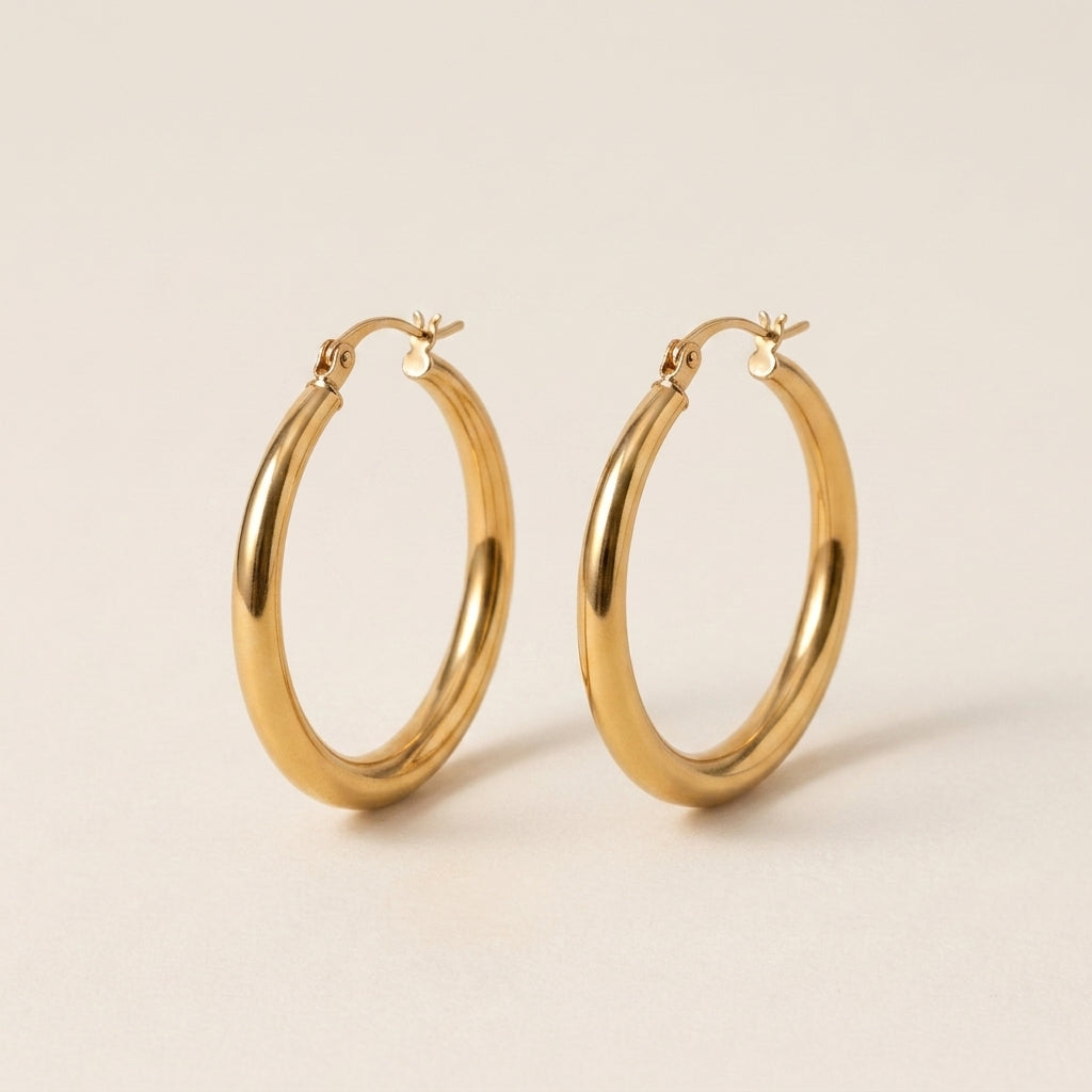 Chunky Tubular Hoop Earrings