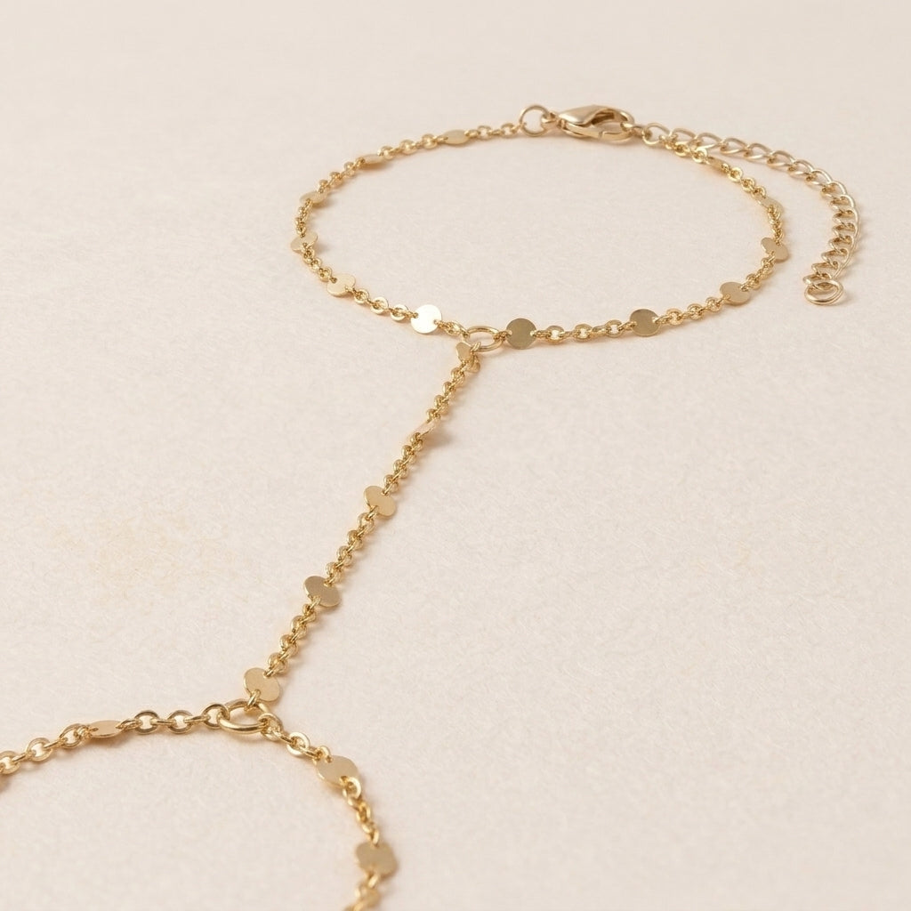 Elegant Gold Hand Chain Bracelet