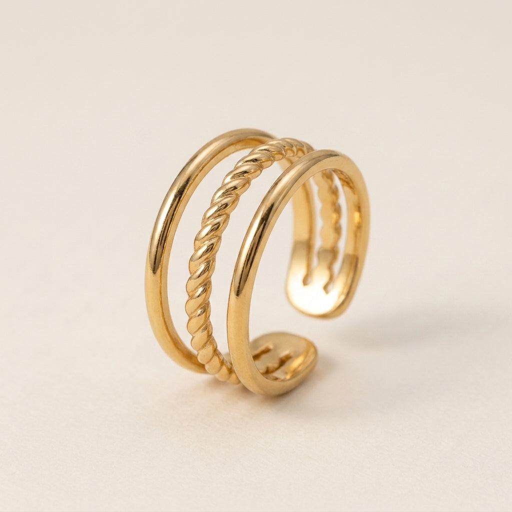 Triple Layer Twist Ring