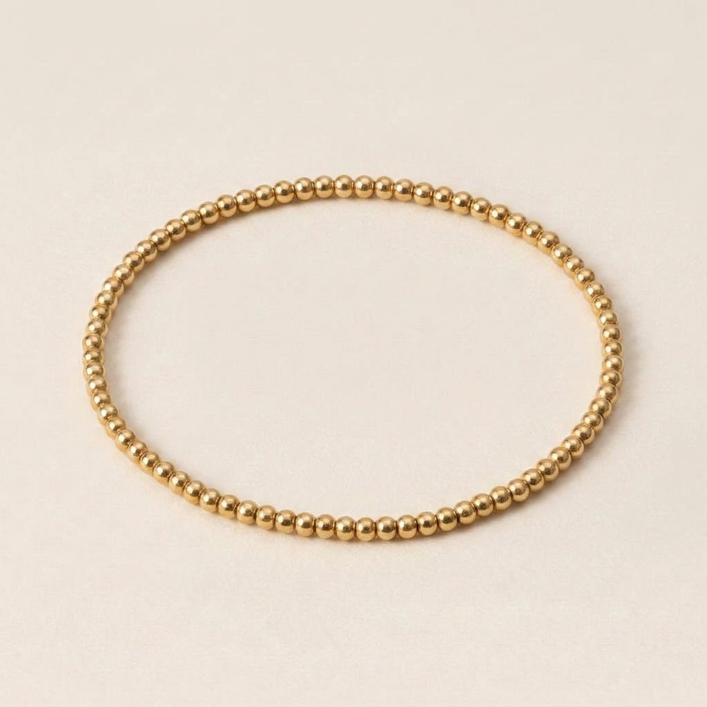 Stainless Steel Bead Bracelet Gold Plated
