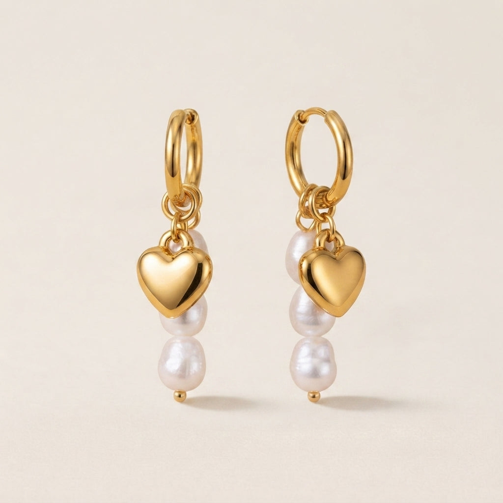 Gold Plated Baroque Pearl Drop Earrings