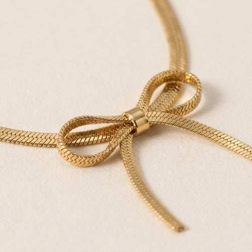 Bow Pendant Gold Necklace