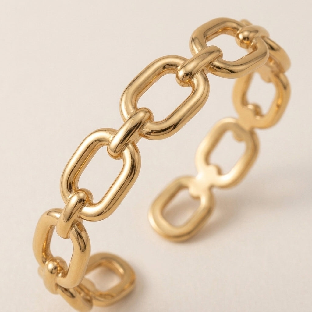 Oval Chain Cuff Bracelet