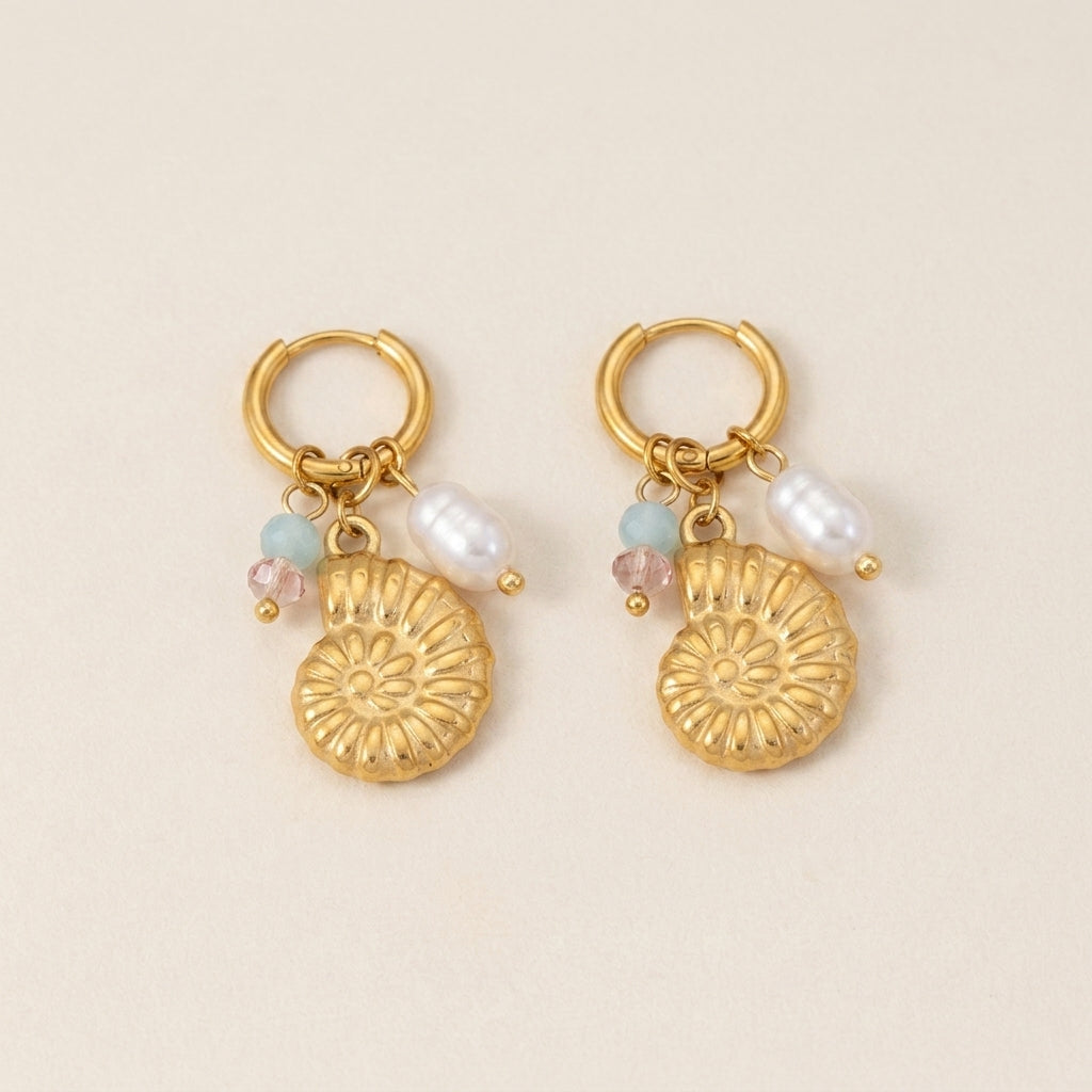 Conch Shell Drop Earrings