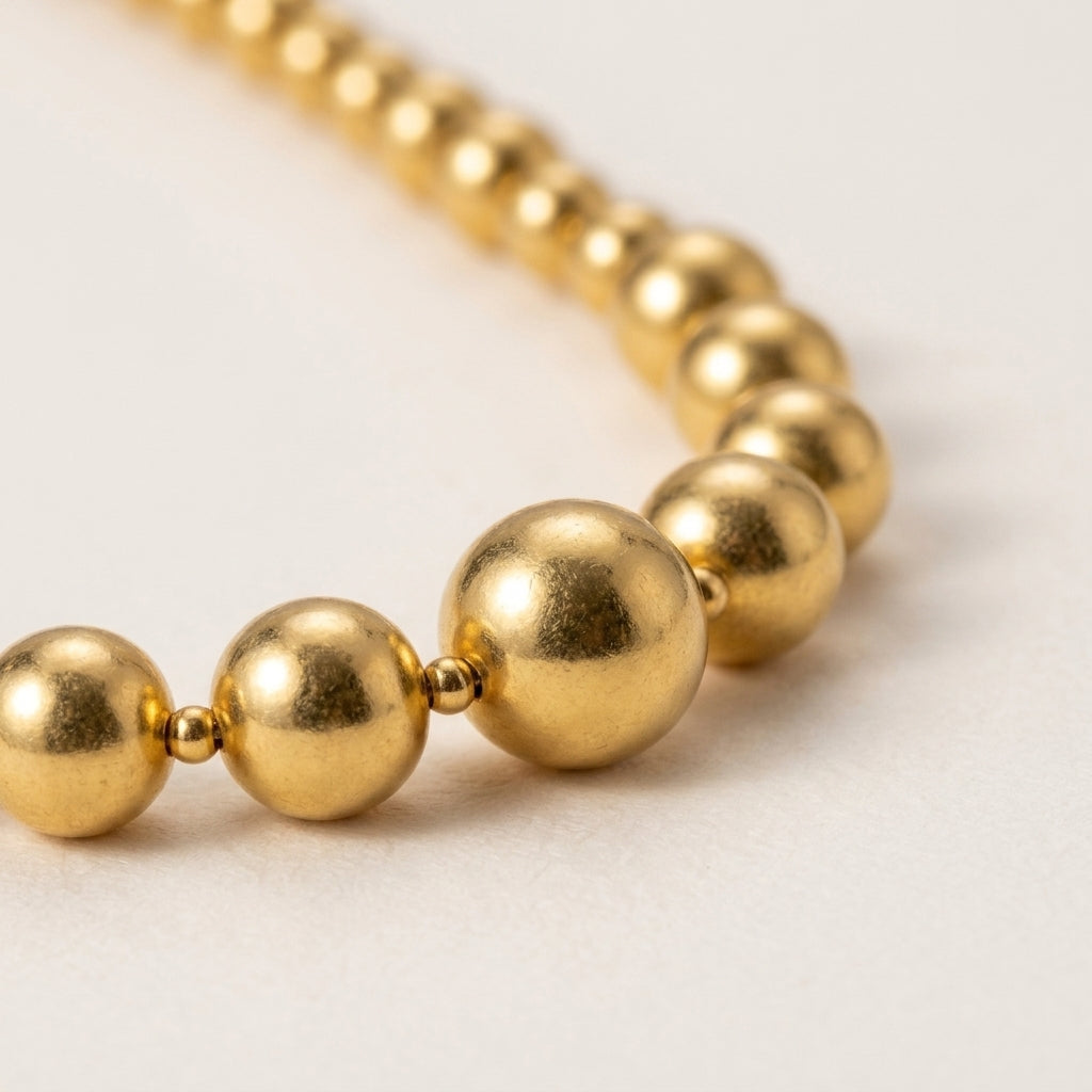 Gold Gradient Ball Chunky Necklace