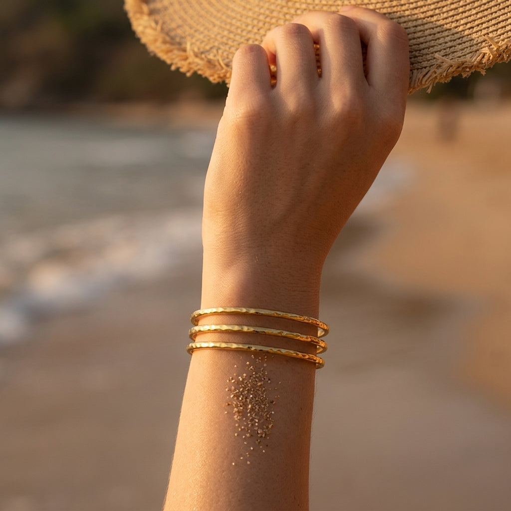 Three-Layer Wave Cuff Bracelet