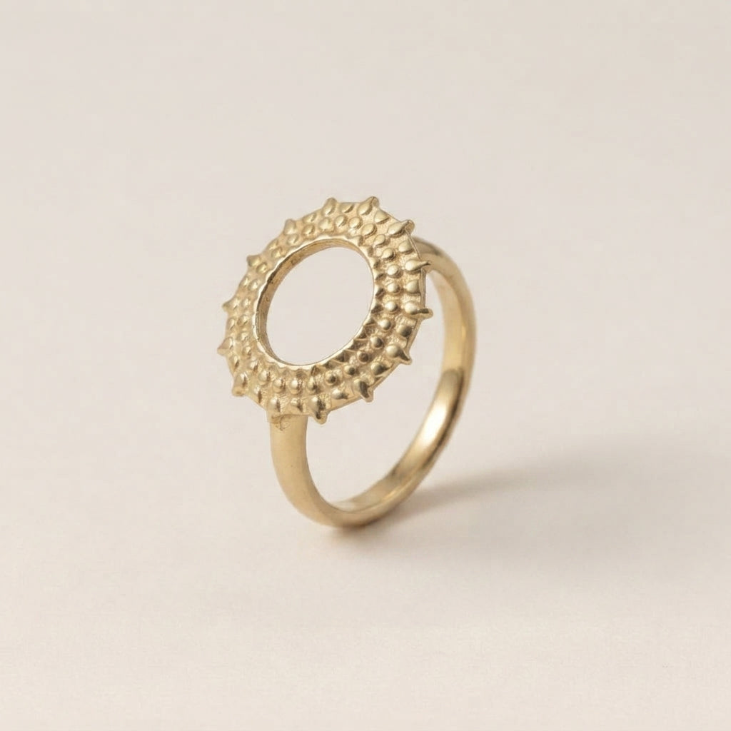 Sunflower Gold Plated Adjustable Ring
