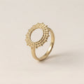 Sunflower Gold Plated Adjustable Ring