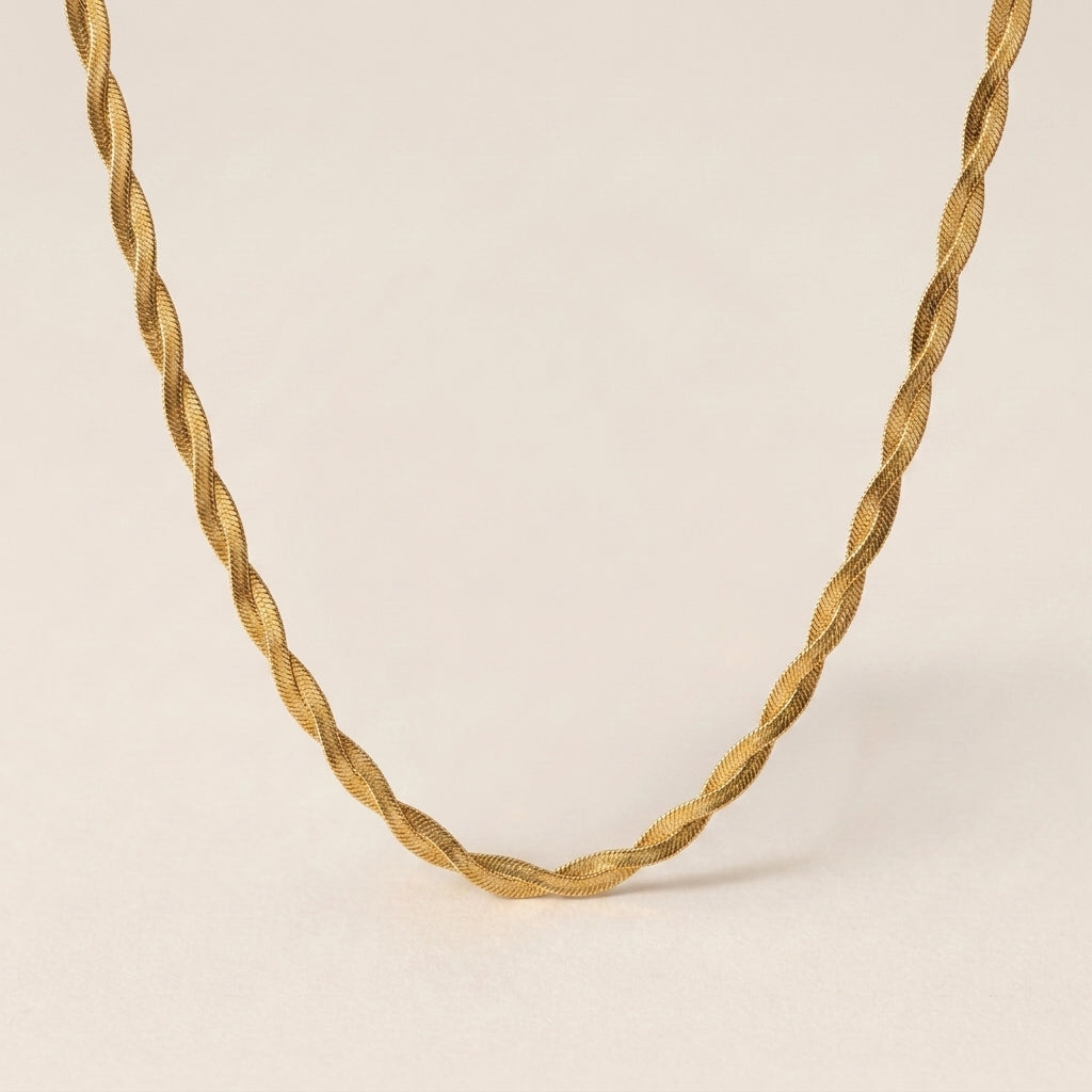 Bold Flattened Spiral Necklace