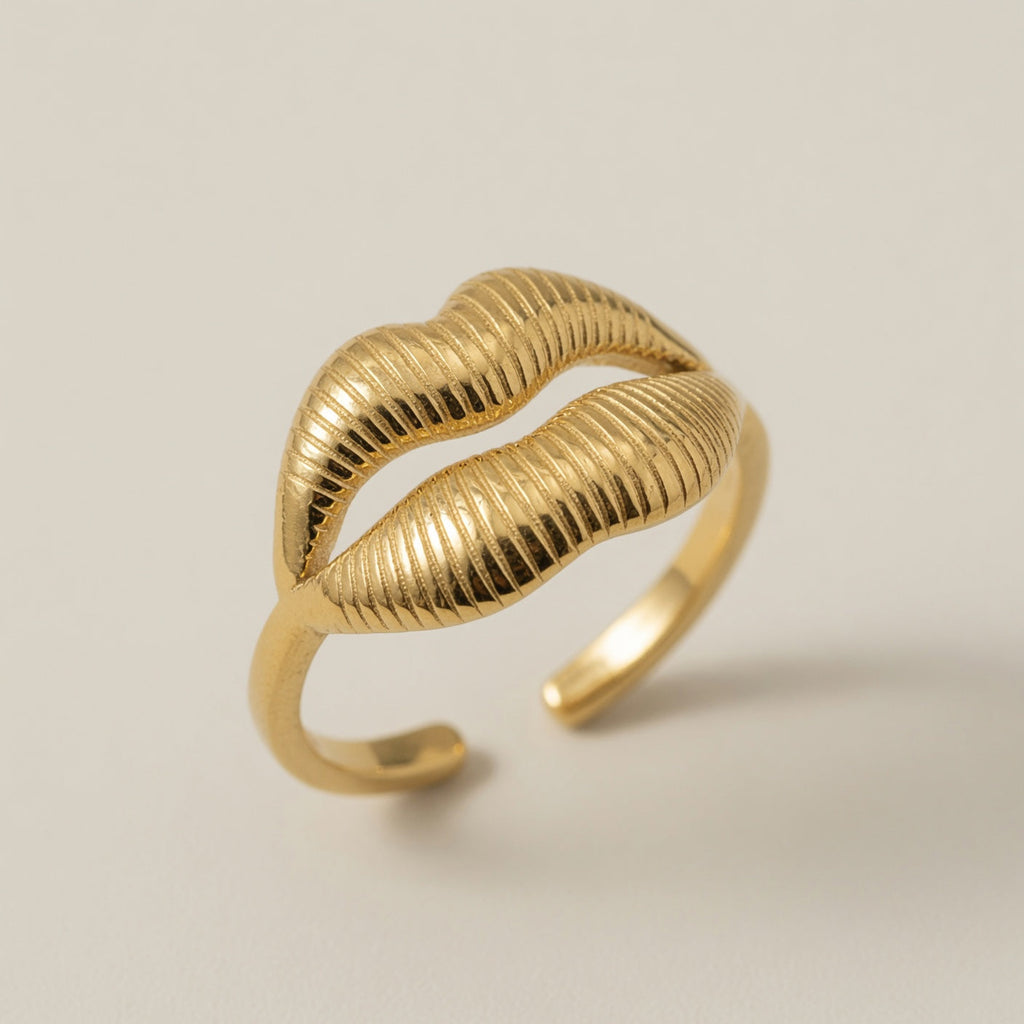 Vintage Gold Plated Geometric Open Ring