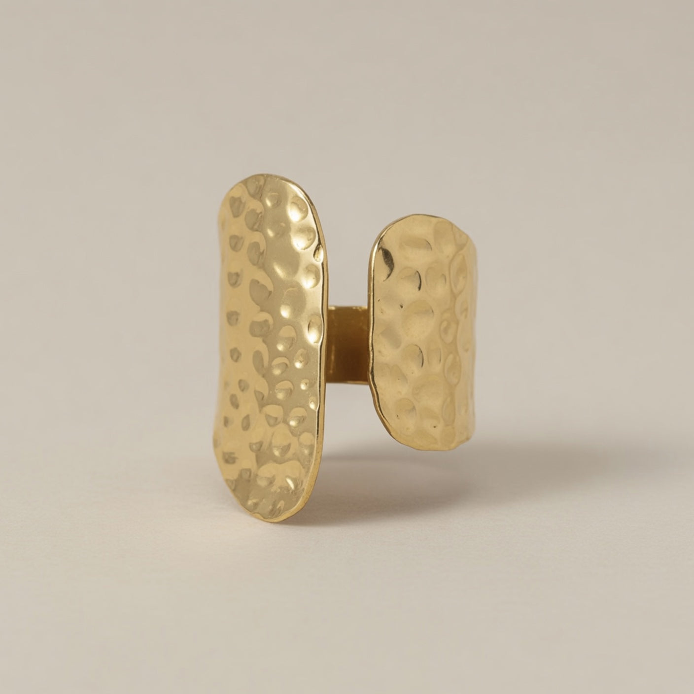 Chunky Textured Wide Gold Statement Rings