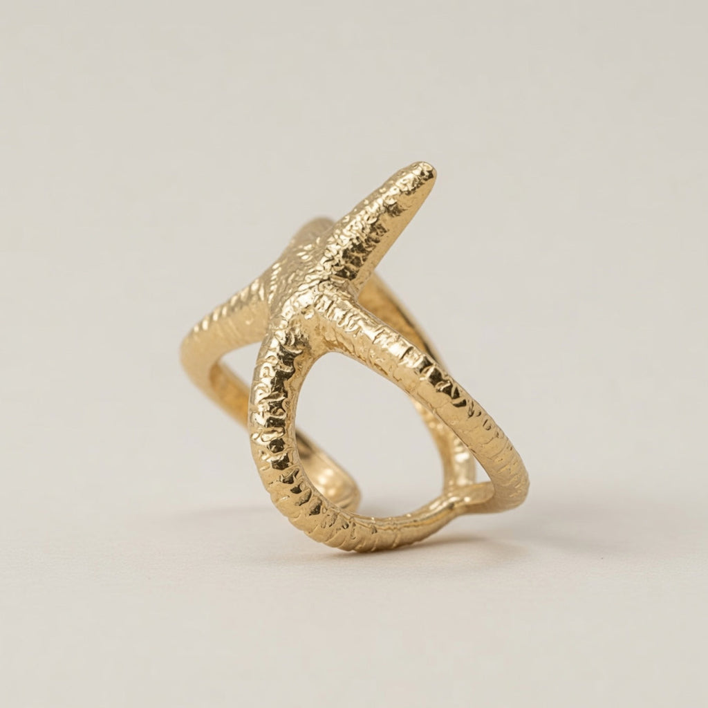 Starfish Shell Adjustable Ring