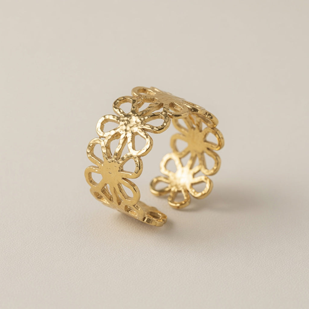 Stainless Steel Daisy Flower Rings