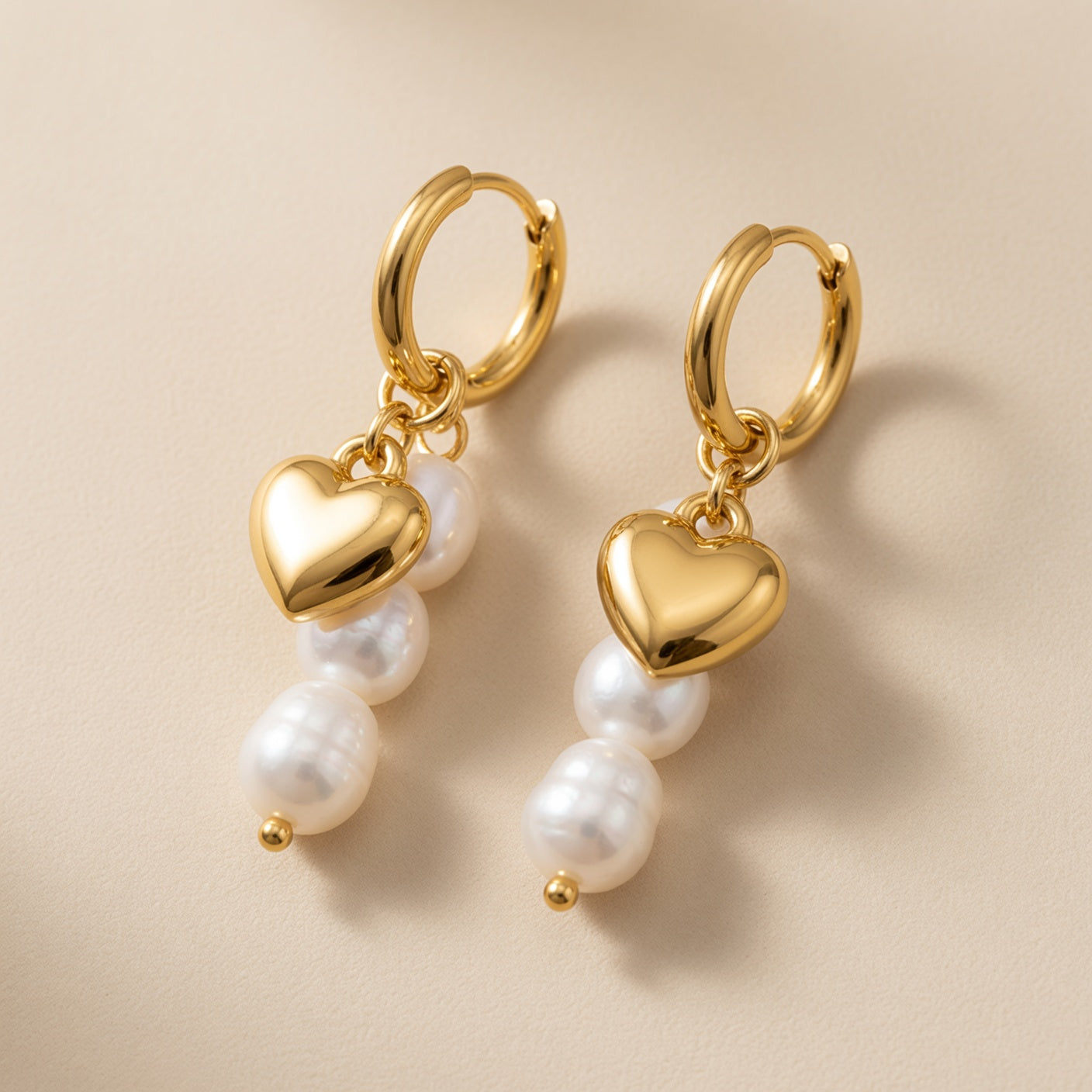 Gold Plated Baroque Pearl Drop Earrings
