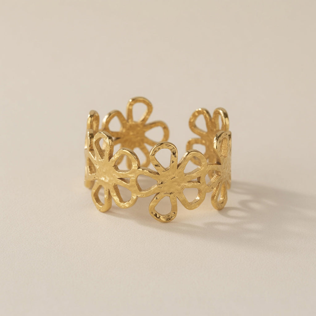 Stainless Steel Daisy Flower Rings