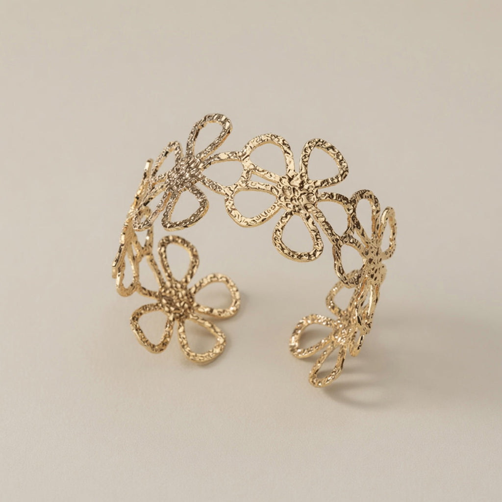 Stainless Steel Daisy Flower Bracelet