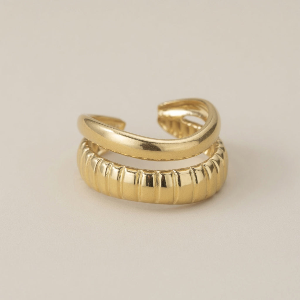 Adjustable Gold Plated Braided Ring