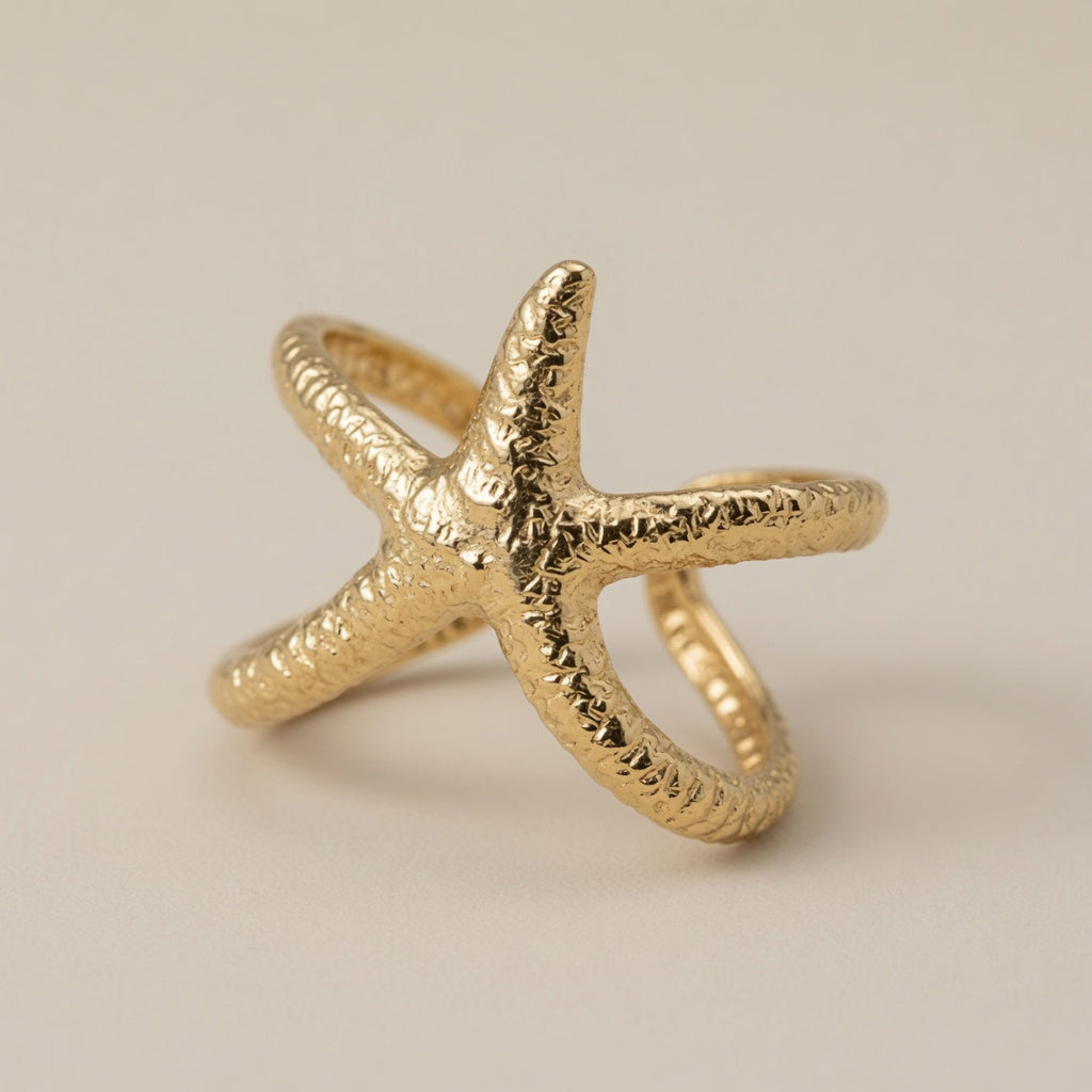Starfish Shell Adjustable Ring