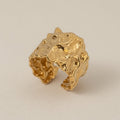 Chunky Textured Wide Gold Statement Rings