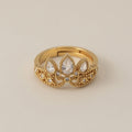 Copper Zirconia Pearl Adjustable Ring