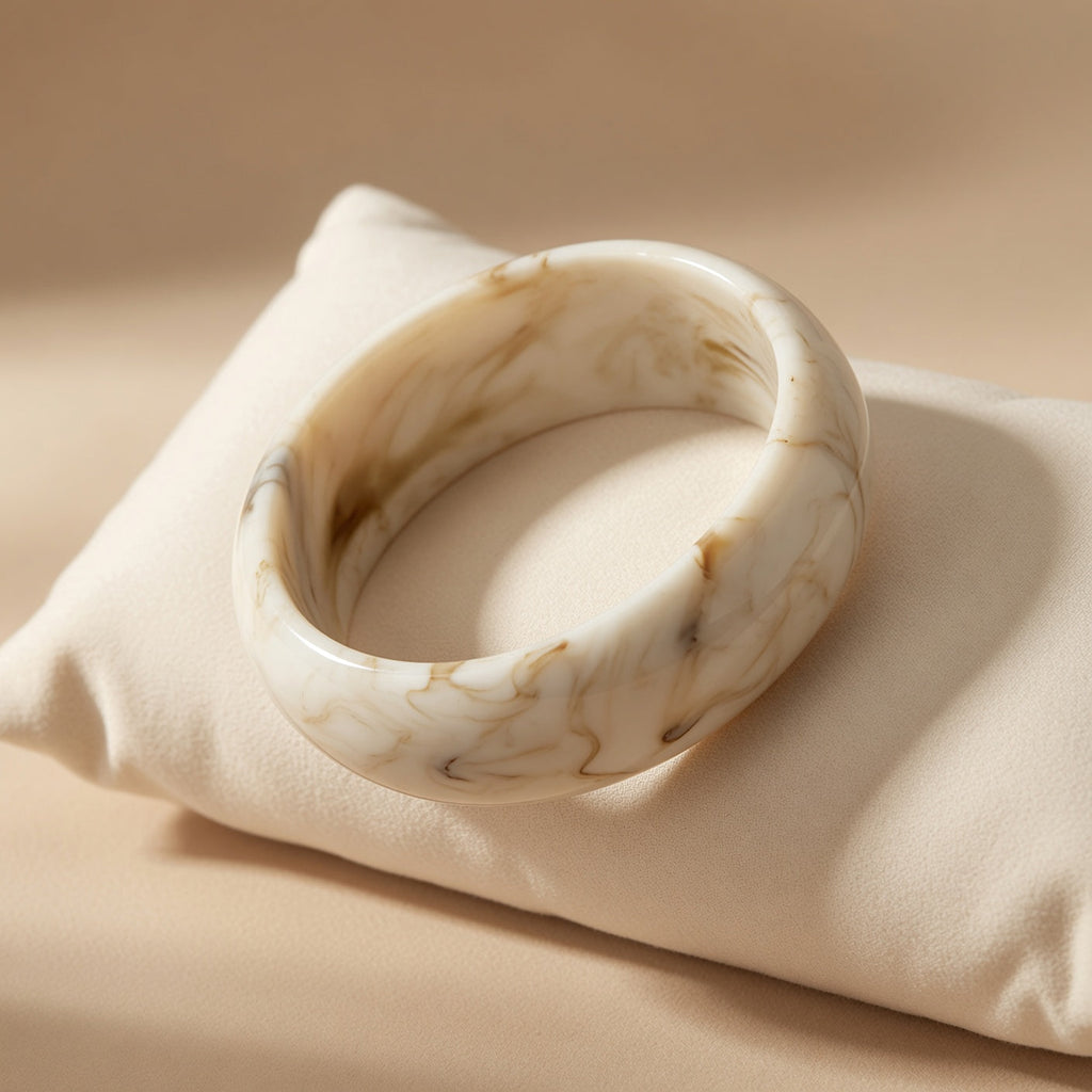 Vintage Marble Resin Bangle Bracelet