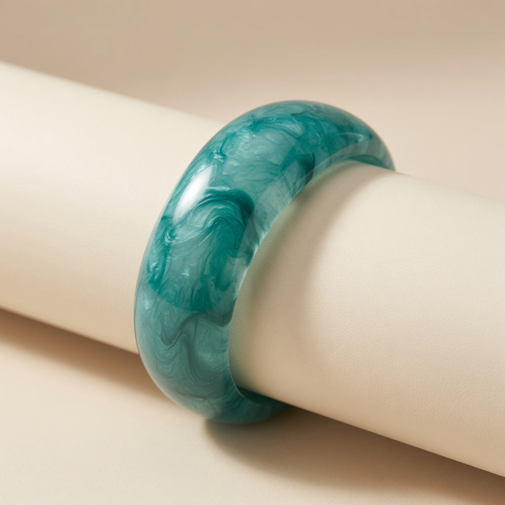 Vintage Marble Resin Bangle Bracelet