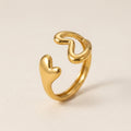 Double Heart Gold Ring