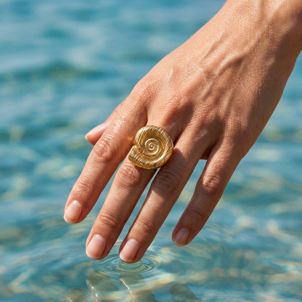 Conch Shell Gold Ring