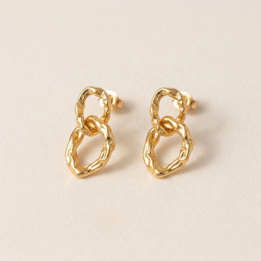 Elegant Interlocking Gold Loop Earrings