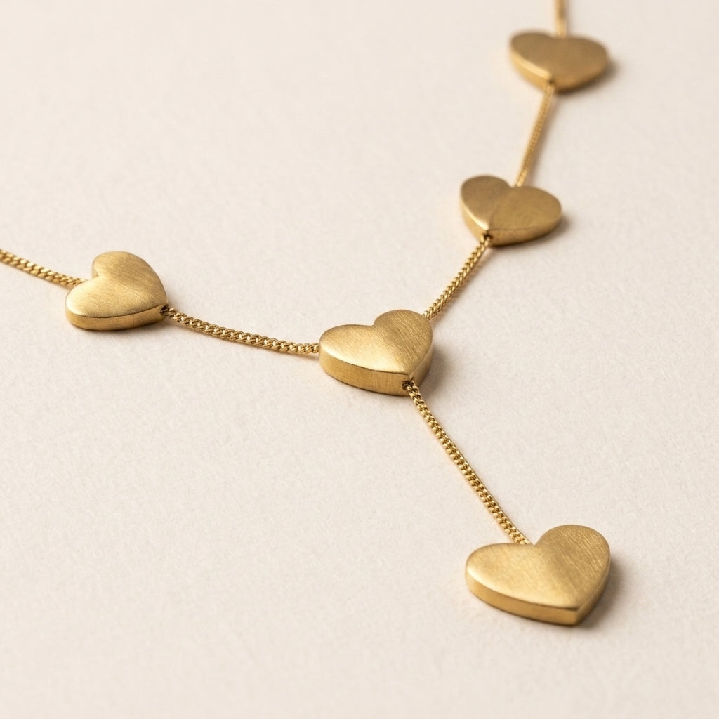 Elegant V‑Shaped Heart Necklace